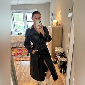 NEW FAUX LEATHER TRENCH COAT